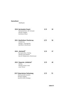 Weinkarte 2025