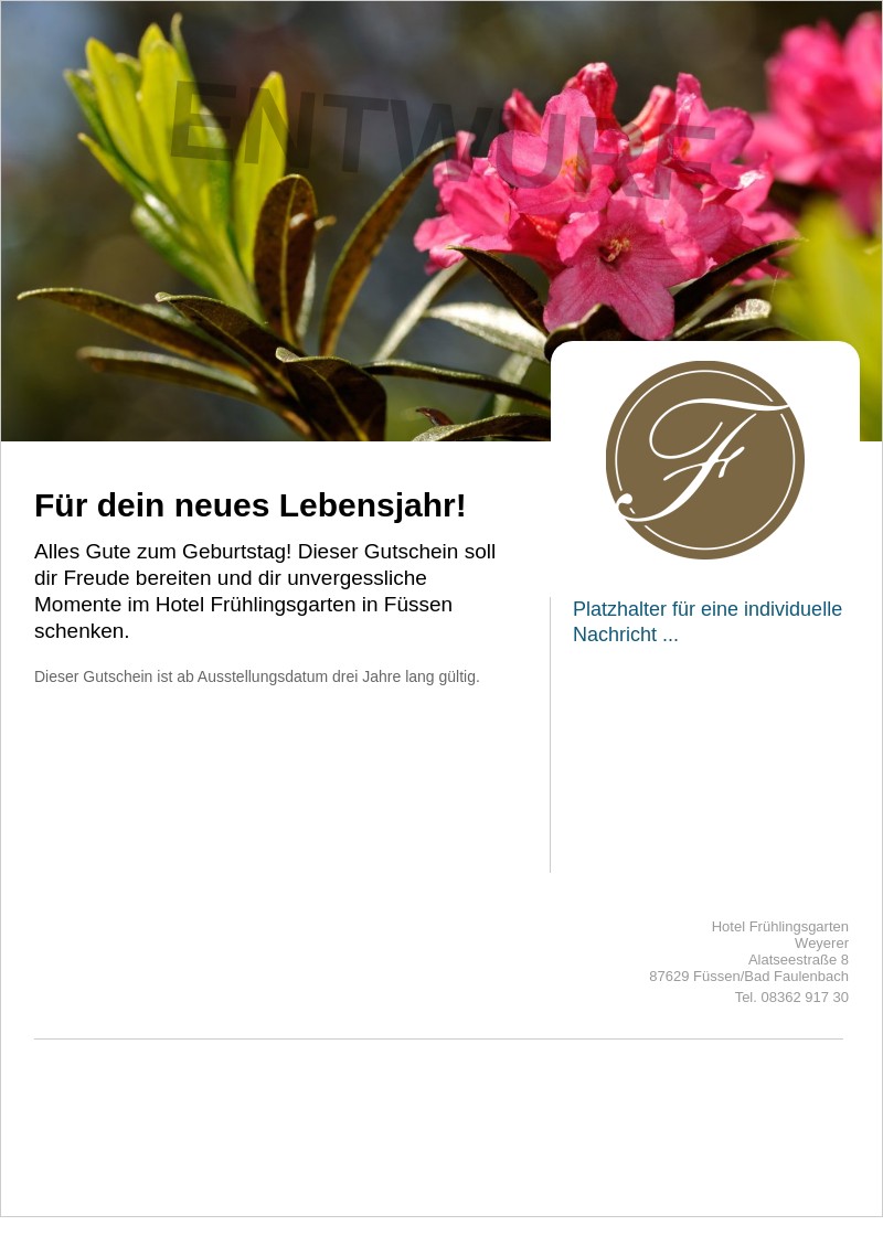 Gutscheinvorlage: Zum Geburtstag!