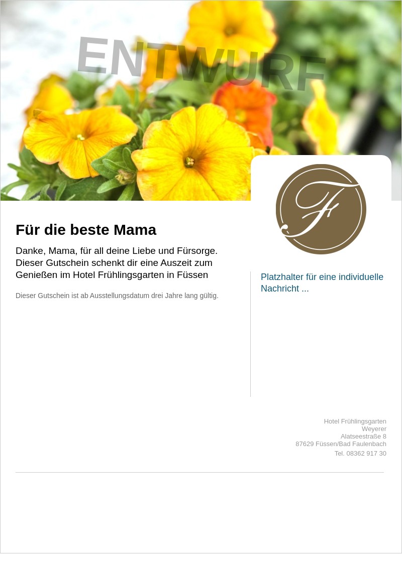 Gutscheinvorlage: Muttertag