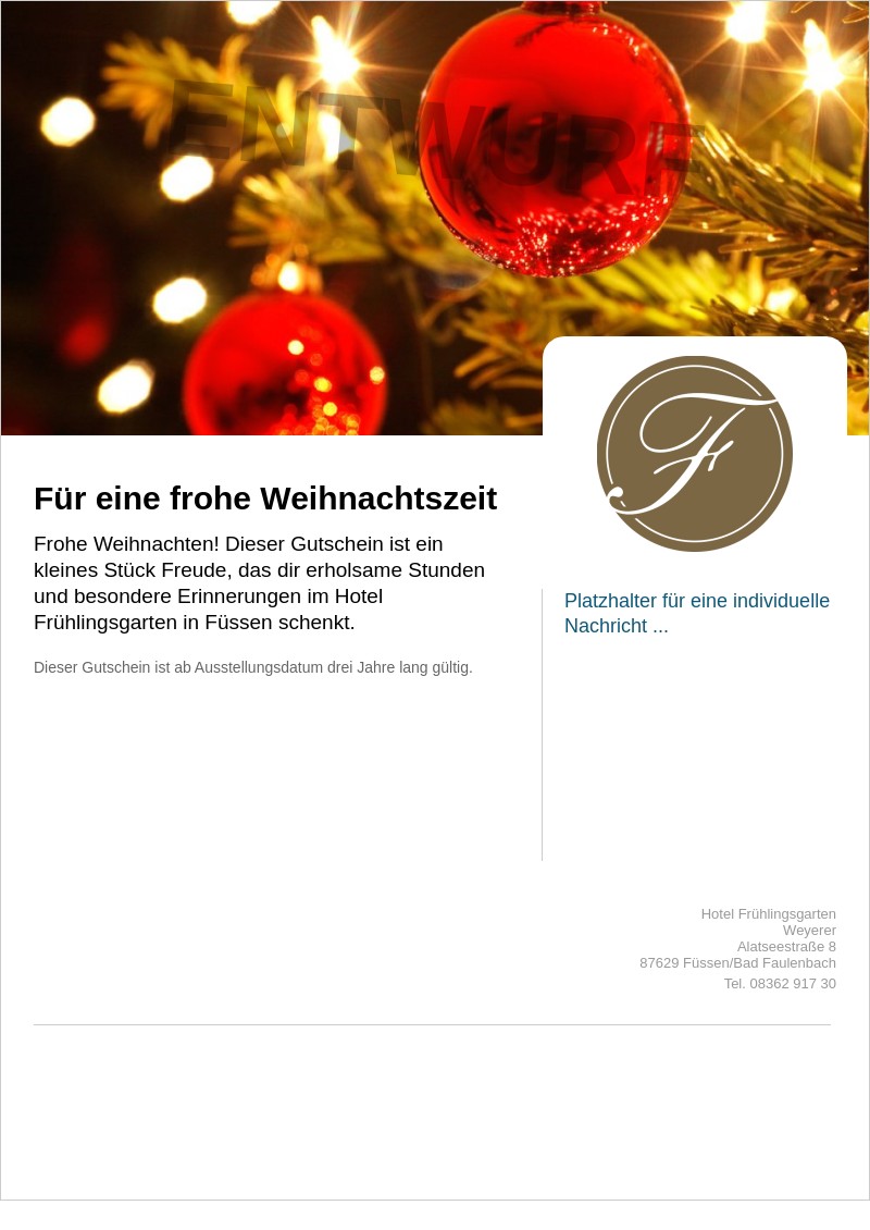 Gutscheinvorlage: Weihnachten
