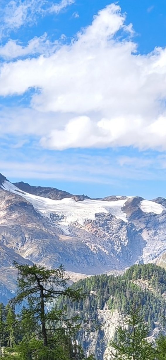 Panoramablick ins Maurertal bei Prägraten am Großvenediger in Osttirol. Die ursprüngliche Berglandschaft im Nationalpark Hohe Tauern lädt zum Wandern, Bergsteigen und Entdecken der Hohen Tauern ein.
