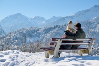 Pause mit traumhafter Aussicht auf die Allgäuer Alpen