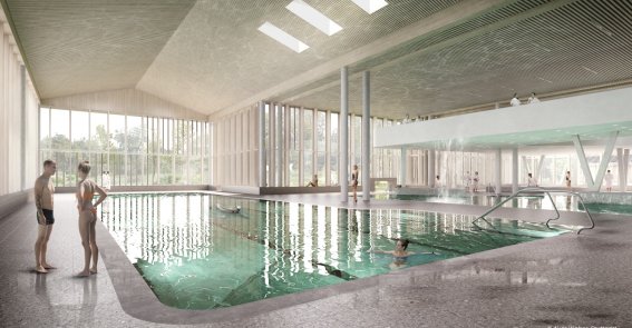 Therme Badehalle Schwimmerbecken