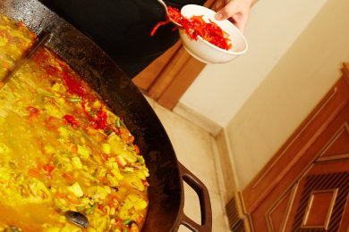 Frisch zubereitete Paella!