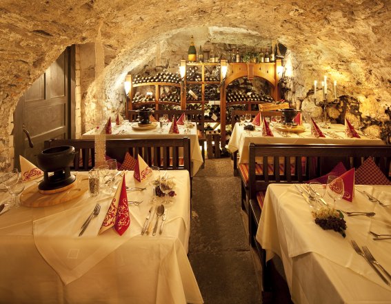 Unsere Weinschatzkammer im Mohren Hotel Oberstdorf.