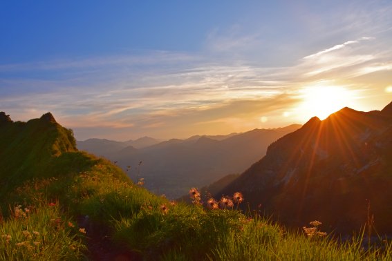 Sonnenuntergang vom Zeigersattel aus