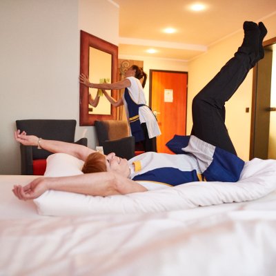 Bei der vielen anstregenden Arbeit darf auch mal kurz entspannt werden. Im Hotel Mohren arbeiten viele Mitarbeiter schon mehrere Jahrzehnte lang.