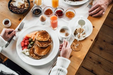 Vielfältiges Frühstück in den Bergen