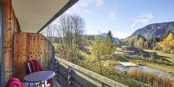 Doppelzimmer mit Balkon Machen Sie es sich bequem - auf dem Balkon lässt es sich entspannen, ein Buch lesen, die Natur genießen.