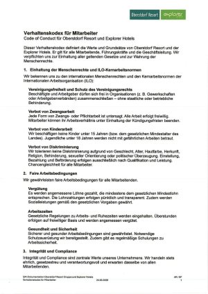 Verhaltenskodex Code of Conduct