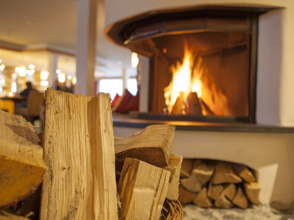 Frisch geschlagenes Holz zum Anfeuern des Kamins