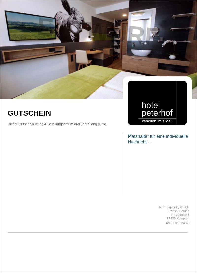 Gutscheinvorlage: Wertgutschein