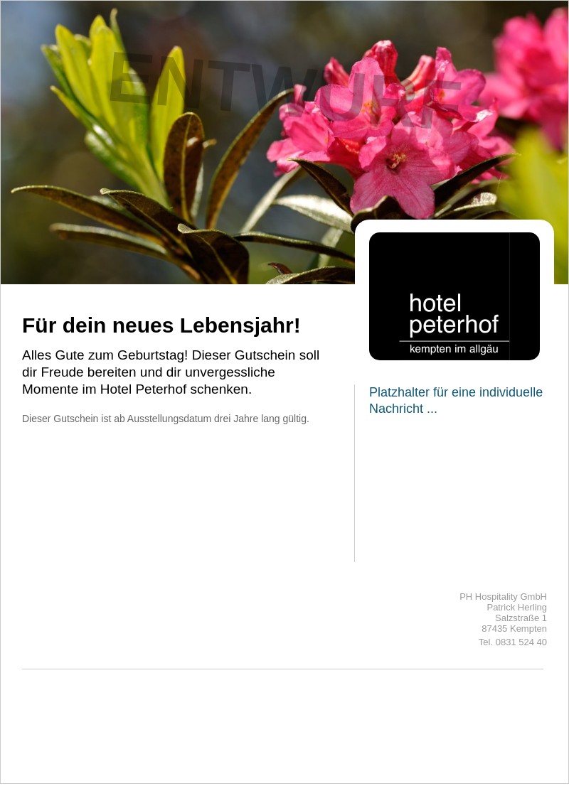 Gutscheinvorlage: Zum Geburtstag