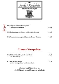 Neue Speisekarte 2023