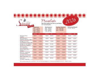 Preisliste Schwand 2026 Einzelseiten