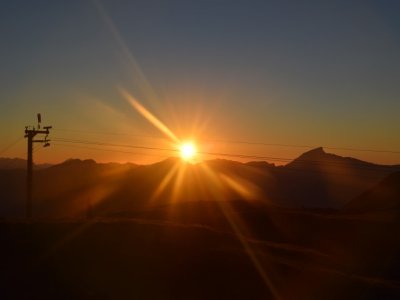 Sonnenuntergang während unserer Tour - ein Traum!