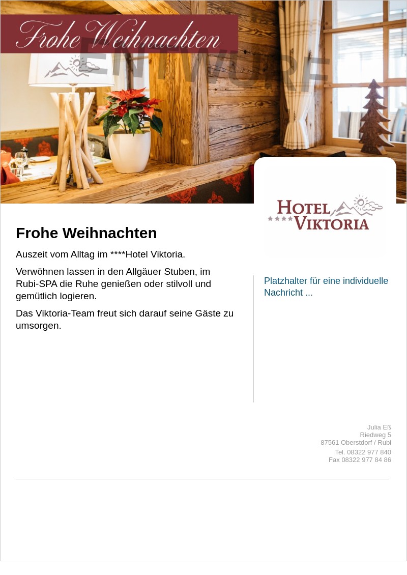 Gutscheinvorlage: Frohe Weihnachten