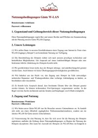 Nutzungsbedingungen W-LAN