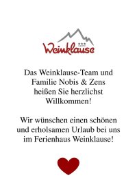 Gästemappe Ferienhaus Weinklause Deutsch