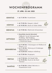 WOCHENPROGRAMM Mai 2025