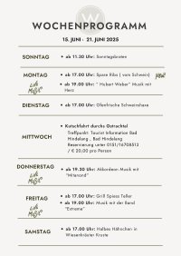 WOCHENPROGRAMM (15.06.-21.06.25)