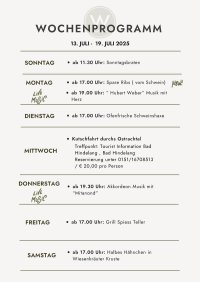 WOCHENPROGRAMM (13.07.-19.07.25)