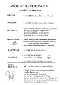 WOCHENPROGRAMM 30.03.-05.04.2026