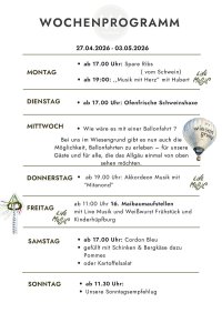 WOCHENPROGRAMM 27.04. - 03.05.2026