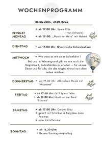WOCHENPROGRAMM 25.05.-31.05.2026