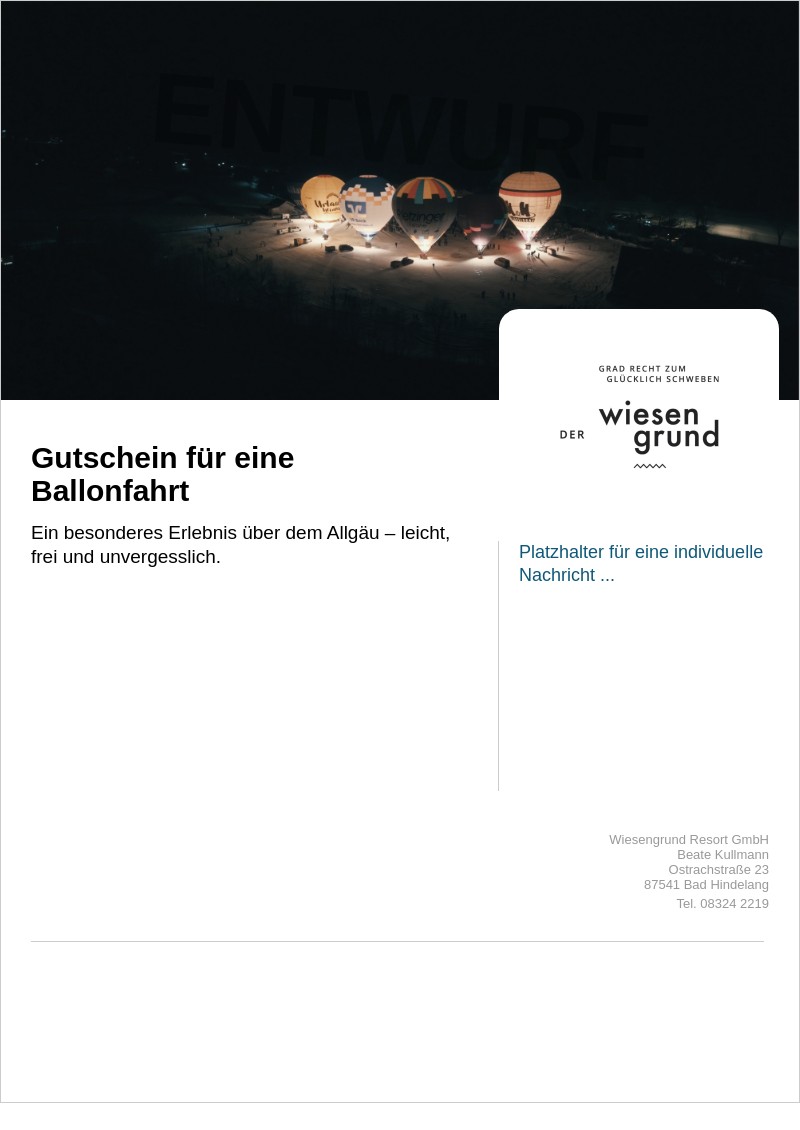 Gutscheinvorlage: Ballonglühen