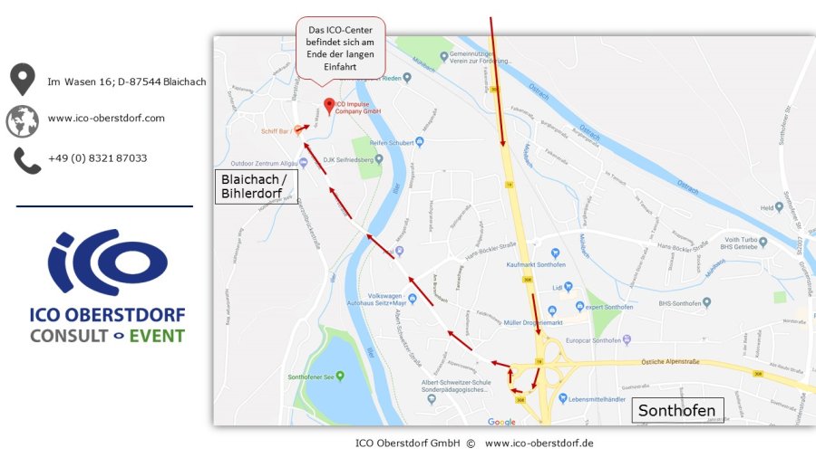 Anfahrtsbeschreibung von ICO