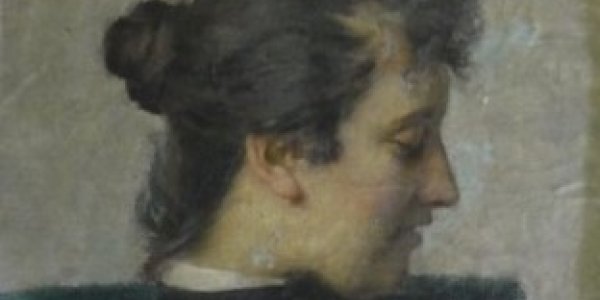 Adolf Jansen: Bildnis der Ehefrau, undatiert, Öl auf Leinwand, 50 x 41 cm