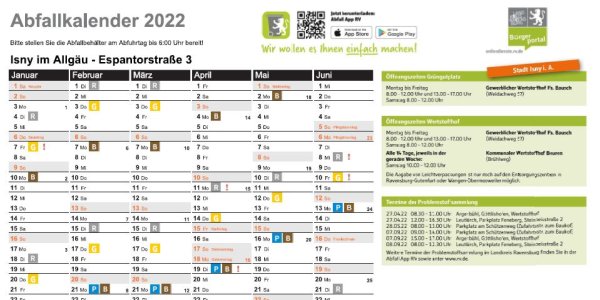 Der Abfallkalender 2022 vom Landratsamt Ravensburg