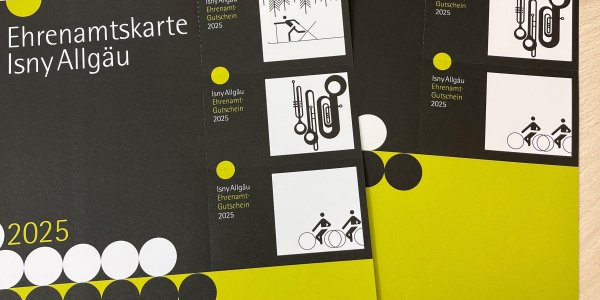 Grafik Ehrenamtskarte für Ehrenamtliche der Stadt Isny im Allgäu ab 2025