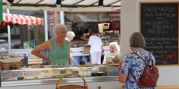 Ziegenkäse vom Landschaftspflegehof Adelegg immer donnerstags auf dem Wochenmarkt