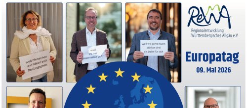 Bürgermeister Rainer Magenreuter beteiligt sich an Plakataktion zum Europatag