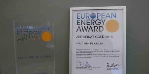 Das eea-Gold Zertifikat für die Stadt Isny im Allgäu 2018
