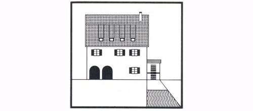 Piktogramm von Otl Aicher: Die Untere Mühle Isny im Allgäu