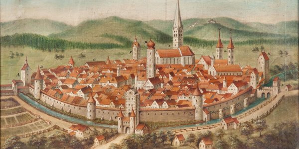 Historische Stadtansicht Isny im Allgäu von Leonhard Vorderkunz