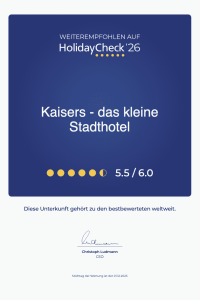 Zertifikat HolidayCheck 2026