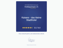 Zertifikat HolidayCheck 2026