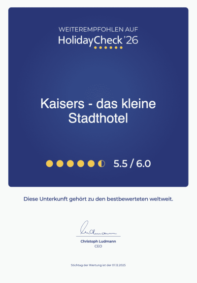 Zertifikat HolidayCheck 2026