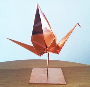Kranich aus Kupferblech