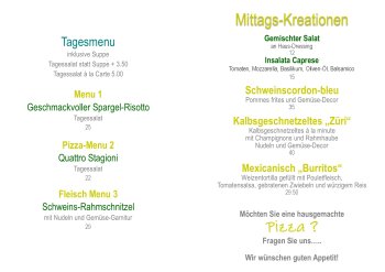 Tagesmenu 2 - 6. Juni 2025 2