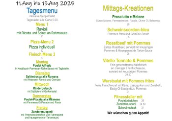 Tagesmenu 11.08-15.08.2025