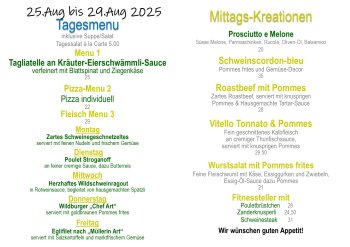 Tagesmenu 25.08-29.08.2025