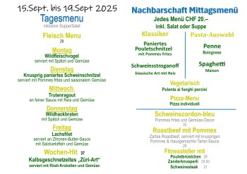 Tagesmenu 15.09.-19.09.2025