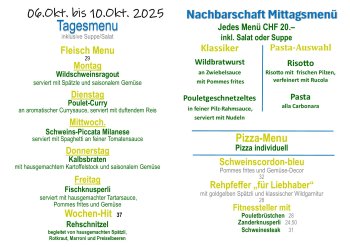 Tagesmenu 06.10.-10.10.2025
