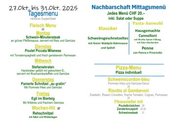 Tagesmenu 27.10.-31.10.2025