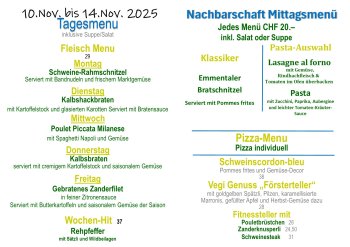 Tagesmenu 10.11. - 14.11.2025